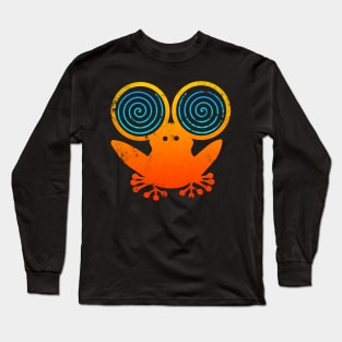 Hypnotic Abstract Frog - Orange Long Sleeve T-Shirt